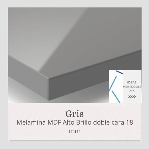 MELAMINA MDF ALTO BRILLO 18 MM DOBLE CARA COLOR GRIS - Ideas Home