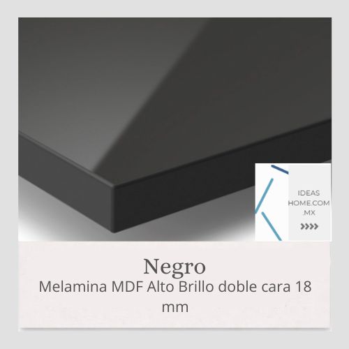 MELAMINA MDF ALTO BRILLO 18 MM DOBLE CARA COLOR NEGRO - Ideas Home